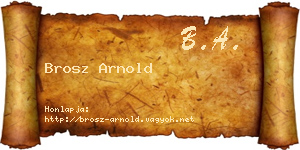 Brosz Arnold névjegykártya